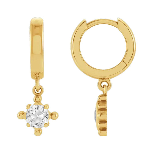 echter cushion diamant 3Karat ohrring Vorderansicht