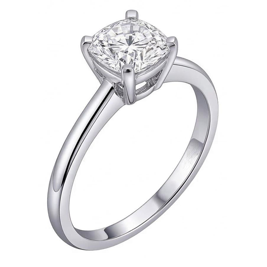 echter cushion diamant 2Karat ring Seitenansicht
