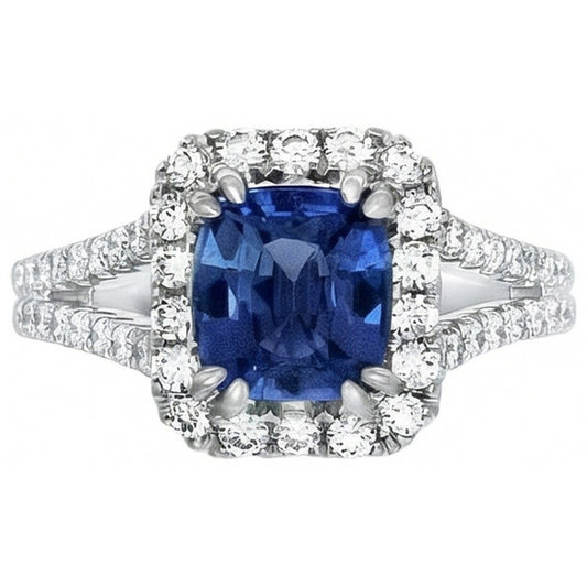 echter round saphir 3Karat ring Seitenansicht