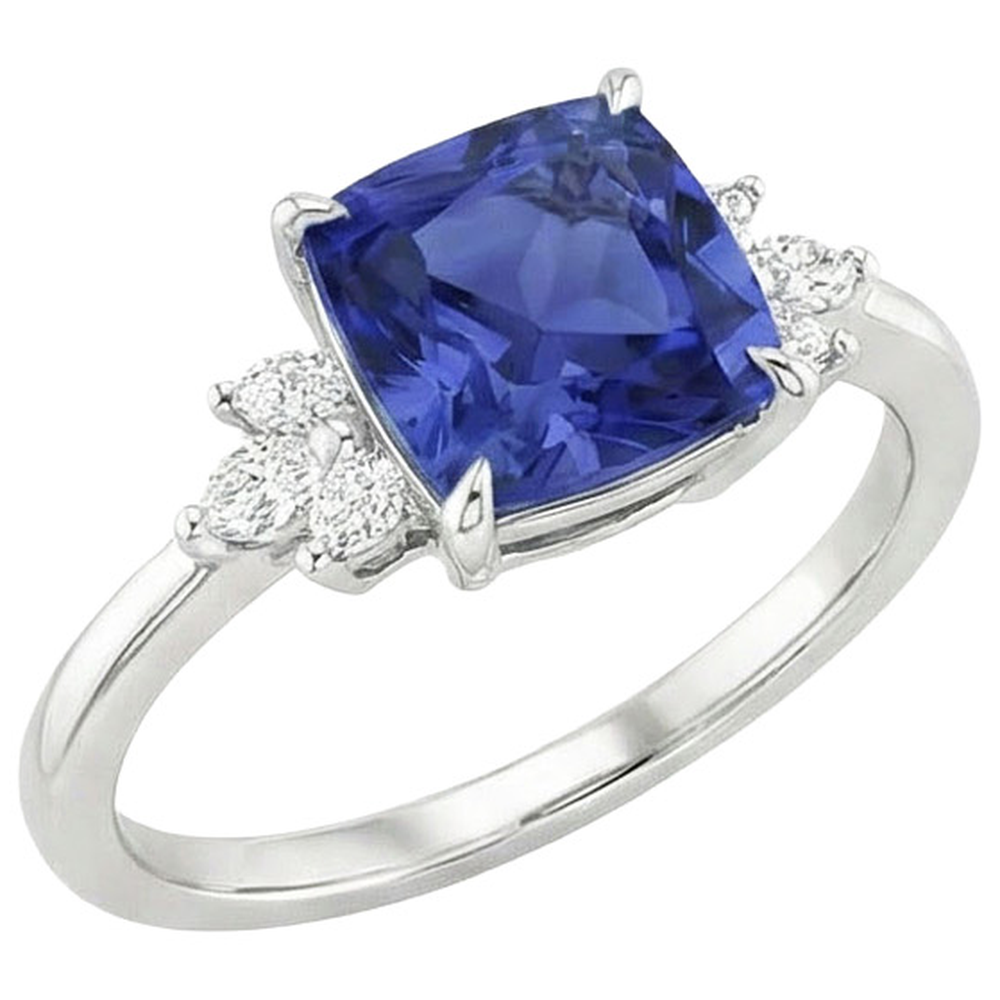 echter marquise saphir 3.25Karat ring Draufsicht