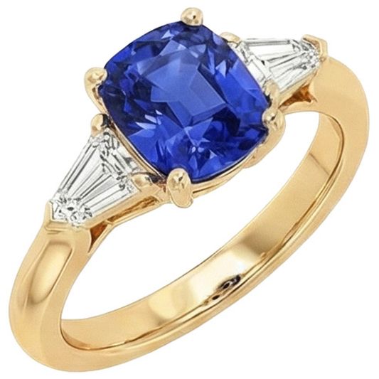 echter baguette diamant 9.50Karat ring Vorderansicht