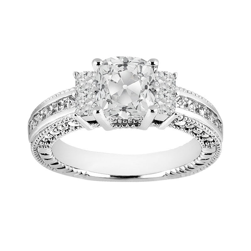 Kissen Engagement alter Bergmann Echt Diamant Ring Channel Set 5.50 Karat