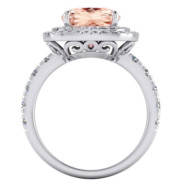 Kissen Morganit Diamant Ring