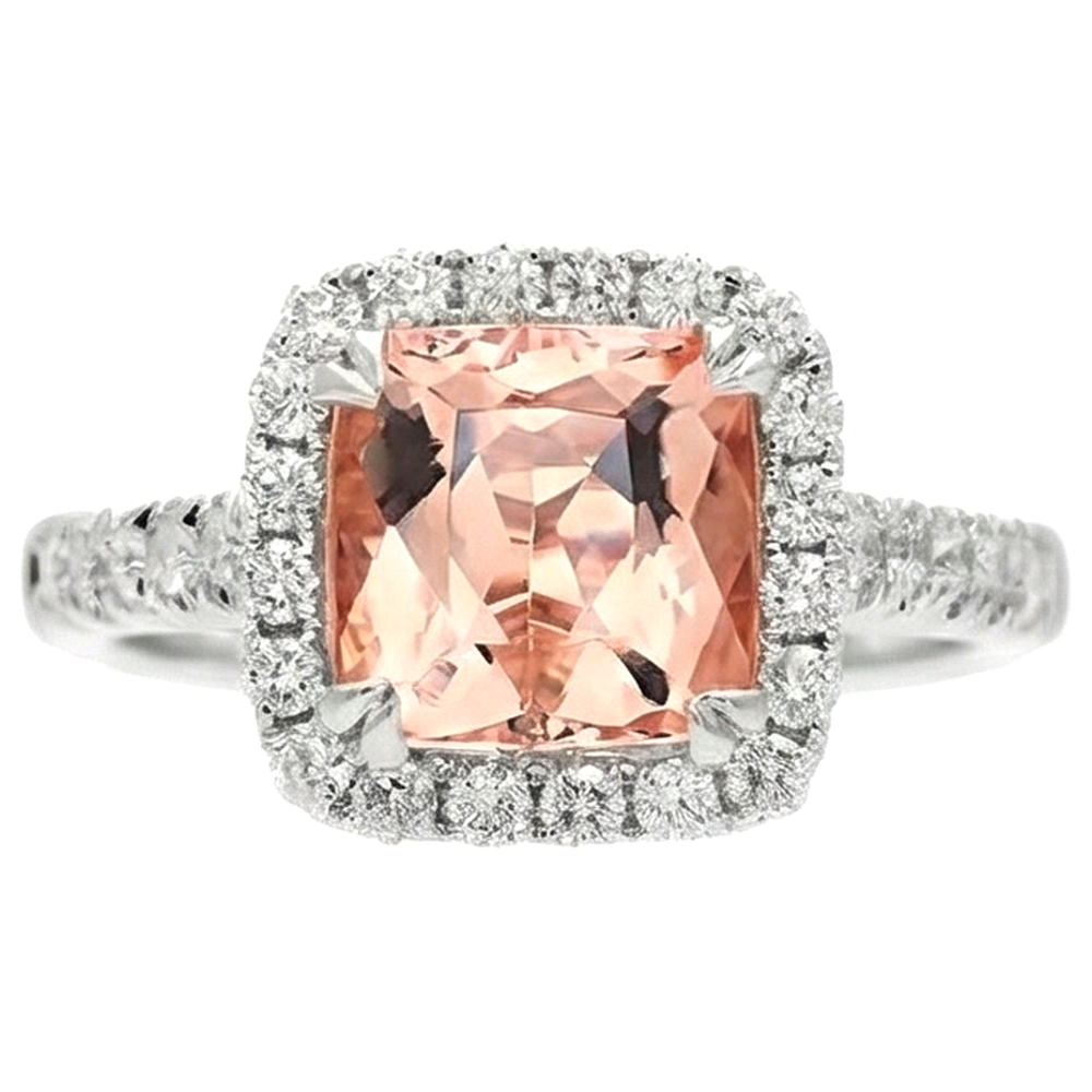 echter round morganit 27Karat ring Detailansicht