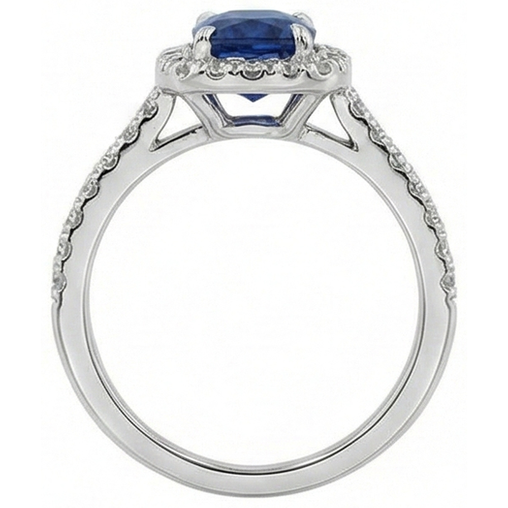 echter round saphir 3.90Karat ring auf Weiß