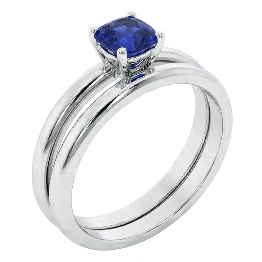 echter cushion saphir 1Karat ring Detailansicht