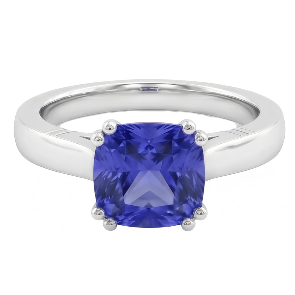 echter cushion diamant 2Karat ring Seitenansicht