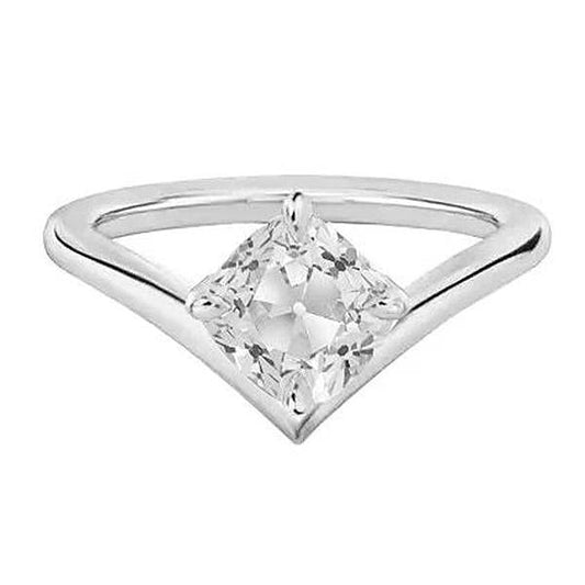 Kissen Solitaire alter Bergmann Echt Diamant Ring Enhancer 2 Karat Weißgold