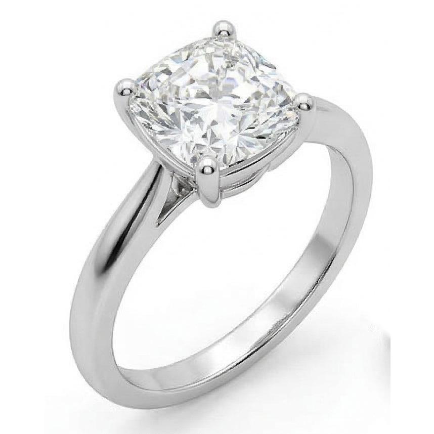 echter cushion diamant 1.10Karat ring Seitenansicht