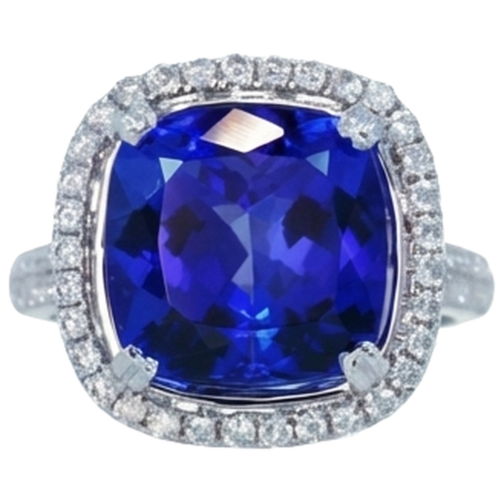 echter round tansanit 6.50Karat ring Seitenansicht
