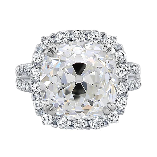 Kissen alter Bergmann Echt Diamant Halo Ehering 6 Karat Damenschmuck