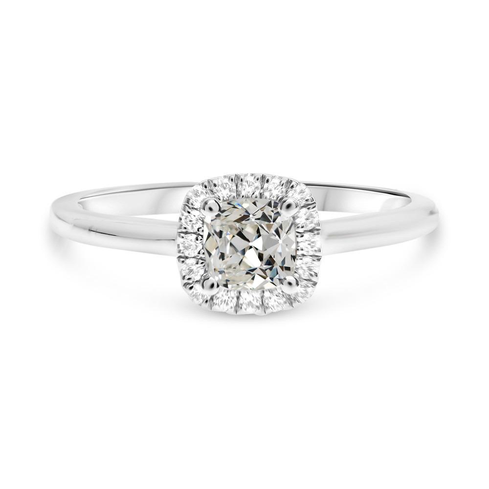 Kissen alter Bergmann Echt Diamant Halo Ring 3.50 Karat