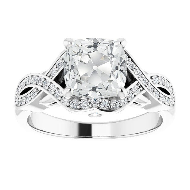 Kissen alter Bergmann Echt Diamant Ring Infinity Style Split Shank 6.75 Karat