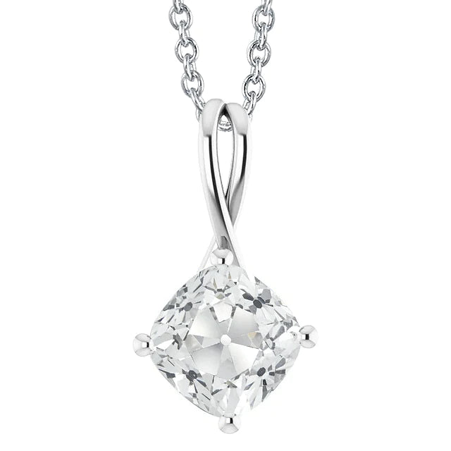 Kissen alter Bergmann Solitaire Echt Diamant Anhänger 5 Karat Schiebekette