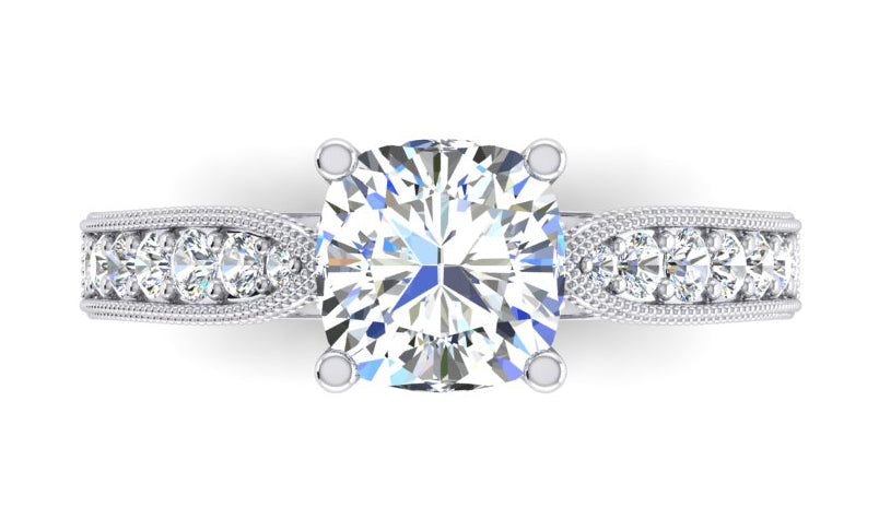 Kissen Verlobungsring Weißgold Damen Schmuck Echter Diamant