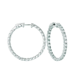 Klassische Echt Aus der Erde Abgebauter Natürlicher Diamant-Creolen mit 14 Karat