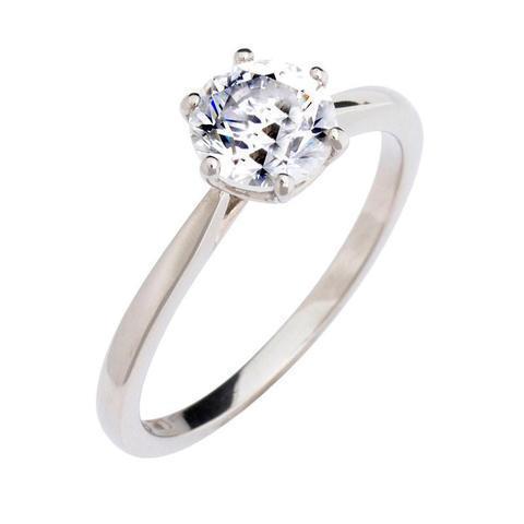 Klassischer Echt Diamant-Verlobungsring für Frauen