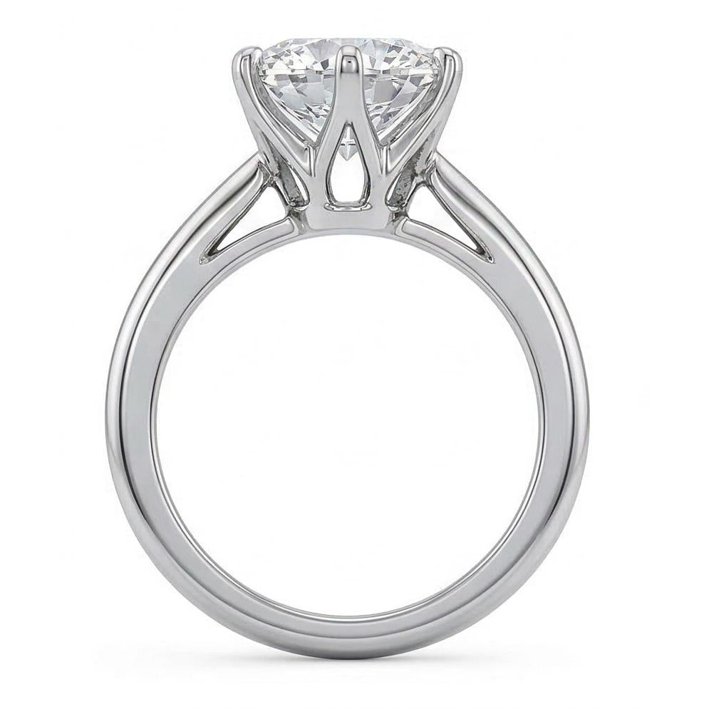 Klassischer runder Aus der Erde Abgebauter Natürlicher Diamant-Solitär-Verlobungsring aus echtem 2-karätigem Weißgold