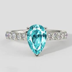 Klassischer birnenförmiger Paraiba-Steinring