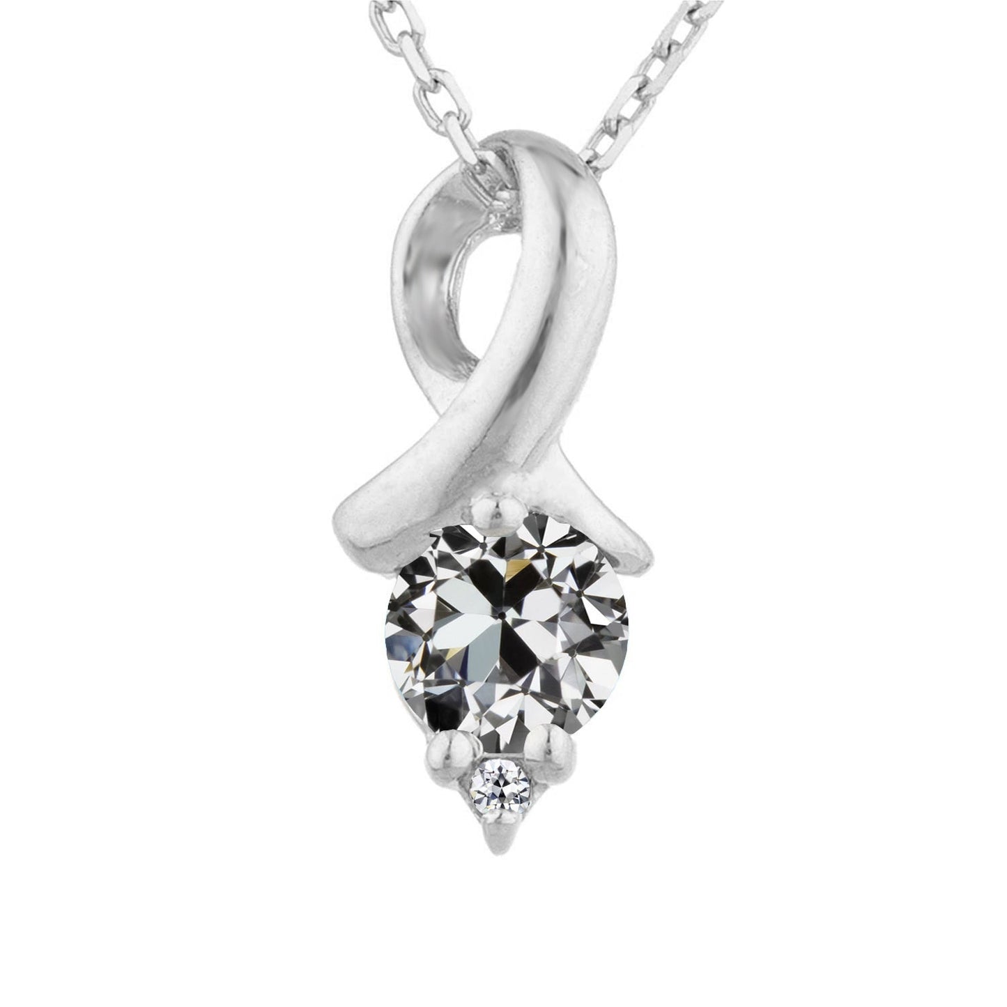 Diamant Anhänger 2-Karat 14K Weißgold – Hauptansicht