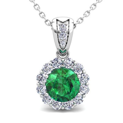 Kolumbianischer Grün Smaragd- und Diamant-Edelsteinanhänger 6,40 Karat