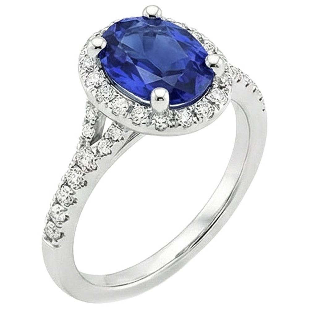 echter oval diamant 2.50Karat ring Seitenansicht