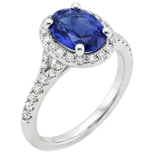 echter oval diamant 2.50Karat ring Seitenansicht