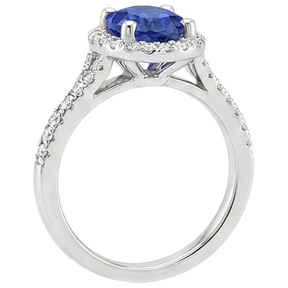 echter oval diamant 2.50Karat ring Draufsicht