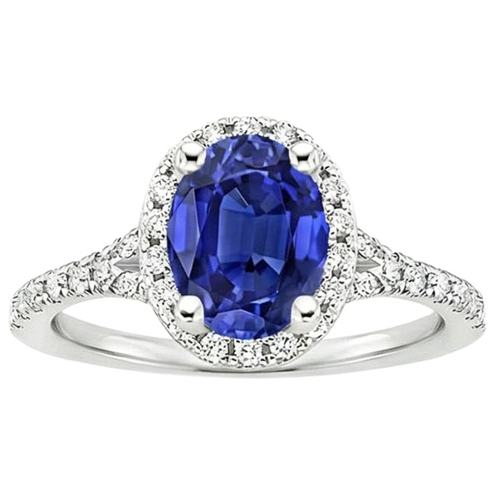 echter oval diamant 2.50Karat ring Profilansicht