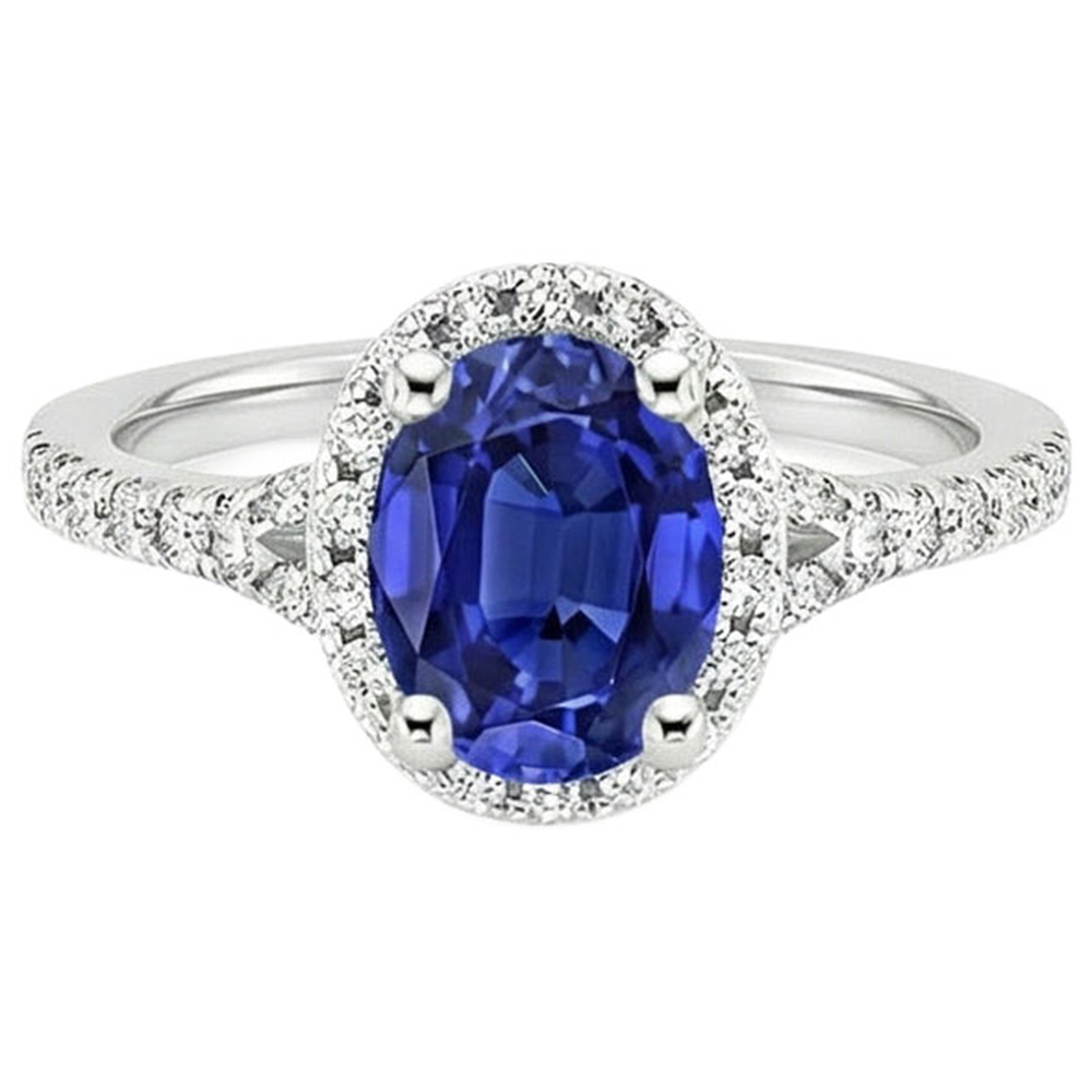 echter oval diamant 2.50Karat ring auf Weiß
