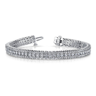 Krappen-Set 11 Kt. Runde Echt Diamanten im Brillantschliff Armband Weißgold