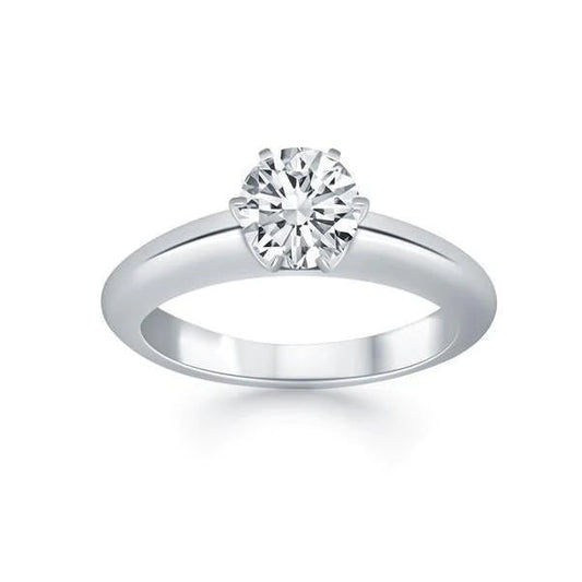 Krappen-Set 1.75 Kt Solitaire Echt Diamant-Verlobungsring Weißgold