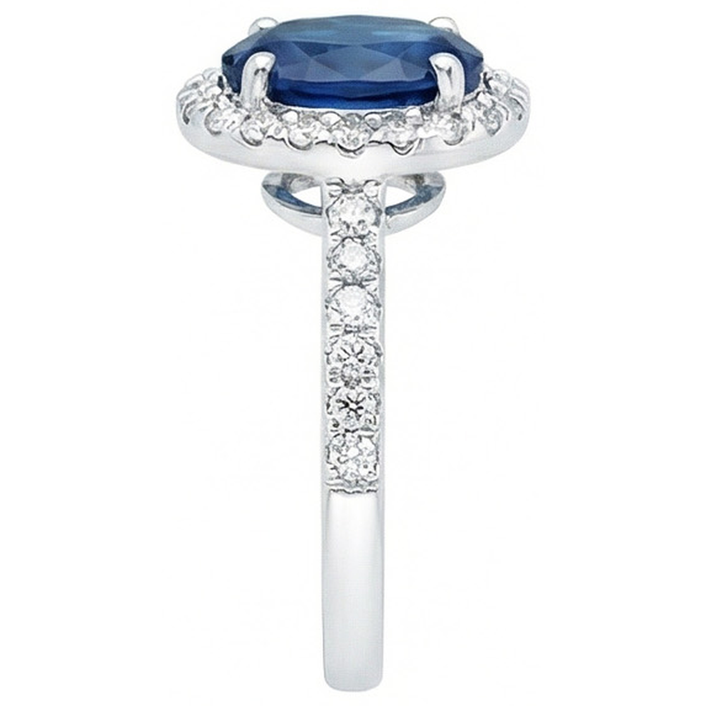 echter oval diamant 1.90Karat ring Profilansicht