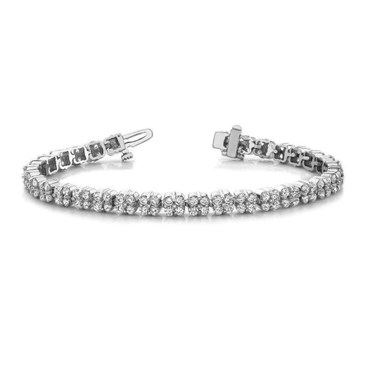 Krappenset 6.60 Karat Echt Diamanten im Rundschliff Armband Weißgold 14K Neu