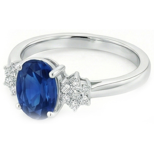 echter oval diamant 3.20Karat ring Seitenansicht
