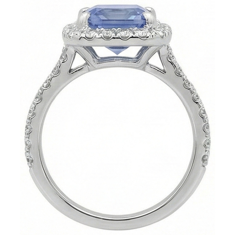 echter round diamant 4Karat ring Profilansicht