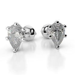 Krappenset F Vs1 4.00 ct Echt Aus der Erde Abgebauter Natürlicher Diamanten Damen Ohrstecker Weißgold
