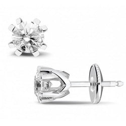 Krappenset Funkelnd 3.20 Ct Echt Aus der Erde Abgebauter Natürlicher Diamanten im Rundschliff Damen Ohrstecker