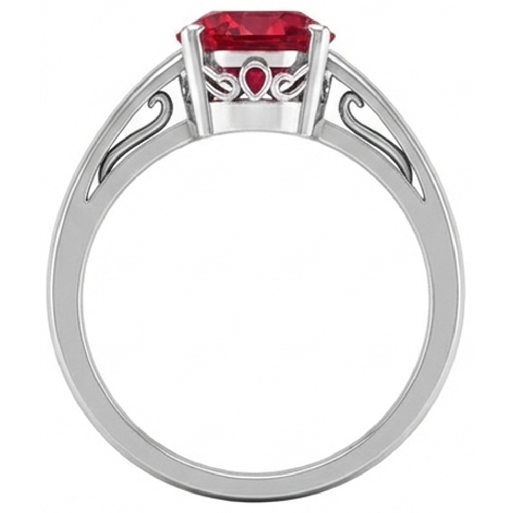 Krappenset Oval Cut 2 Karat Roter Rubinring 14K WG
