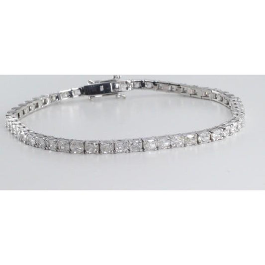 Krappenset Radiant Cut 7,50 Karat Echt Diamanten Tennisarmband WG14K