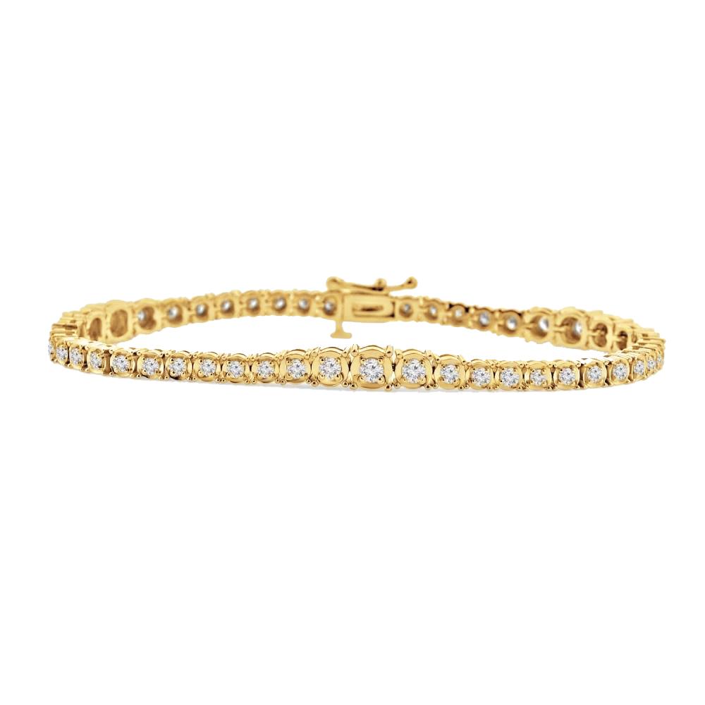 Krappenset Rundschliff 3 Karat Kleine Echt Diamanten Armband Gold Gelb