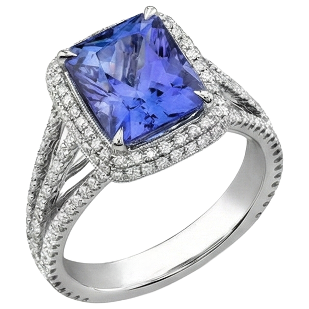 echter round diamant 4.78Karat ring Detailansicht