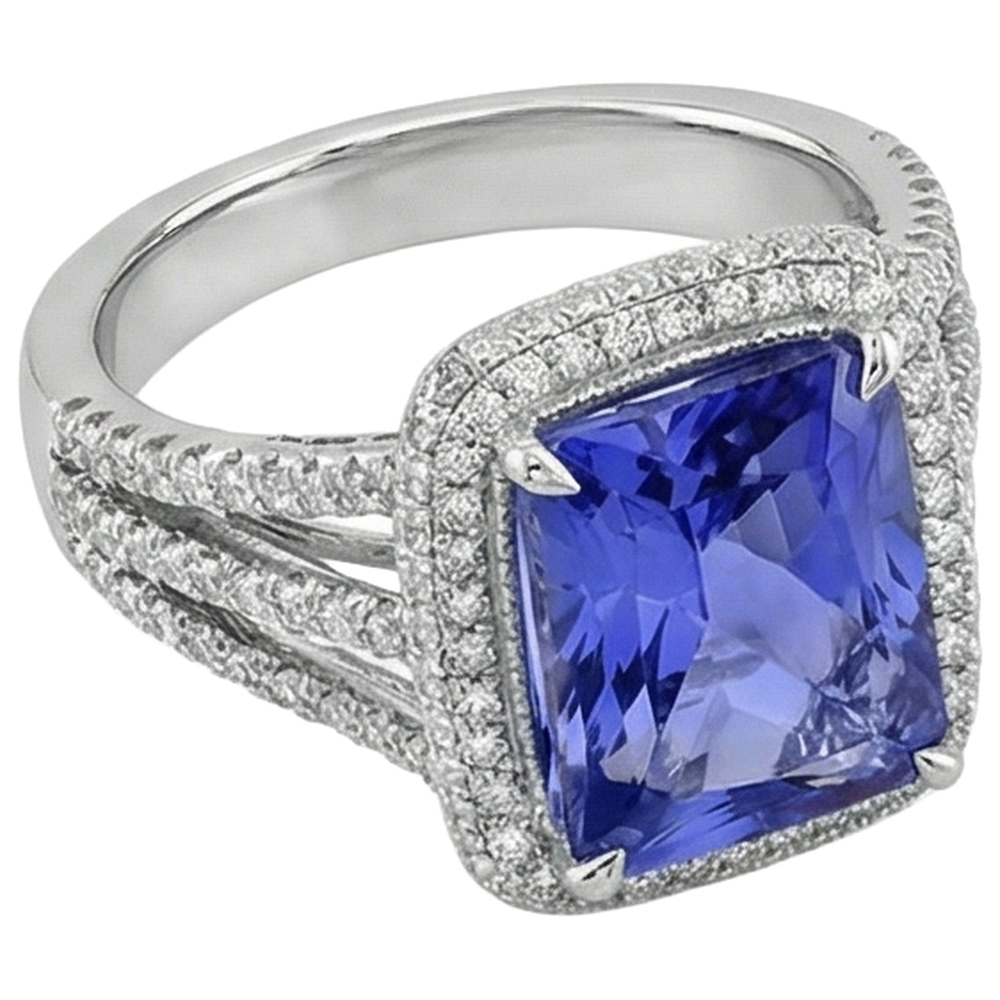 echter round diamant 4.78Karat ring Draufsicht