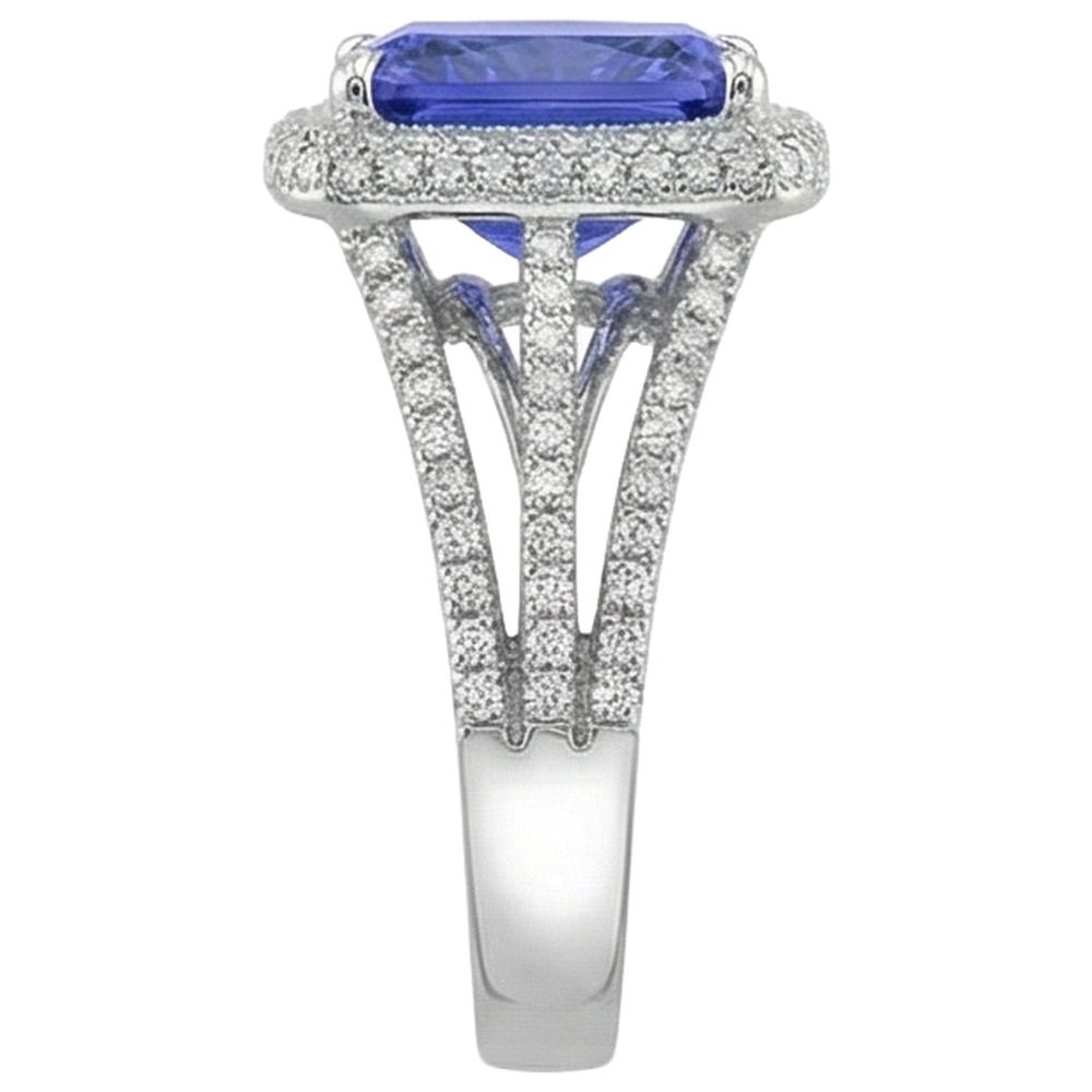 echter round diamant 4.78Karat ring Profilansicht