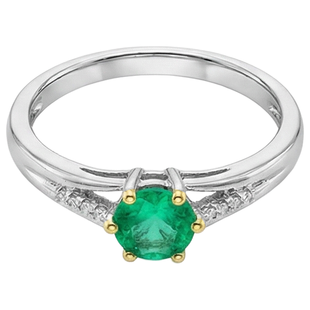 Luxuriöser Kolumbianischer Smaragd Schmuckstein-Ring 1 Karat – Schrägansicht