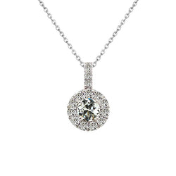 Halo 14K Weißgold – Edler Diamant Old Mine Cut 2 Karat