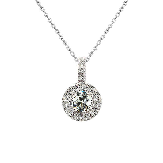 Edler Diamant Halo 2-Karat 14K Weißgold – Hauptansicht