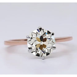 Luxuriöser Diamant Solitär-Ring – 2 Karat 14 Karat Zweifarbig