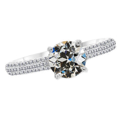 Exquisiter Brillant Solitär-Ring mit Akzenten 2 Karat – 14 Karat