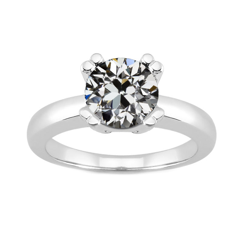 Edler Diamant Old Mine Cut Solitär-Verlobungsring in 14K Weißgold – Hauptansicht